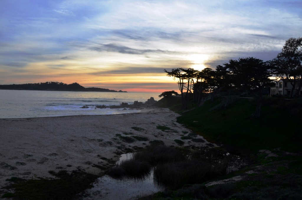 Carmel Point with Point Lobos in the distance.